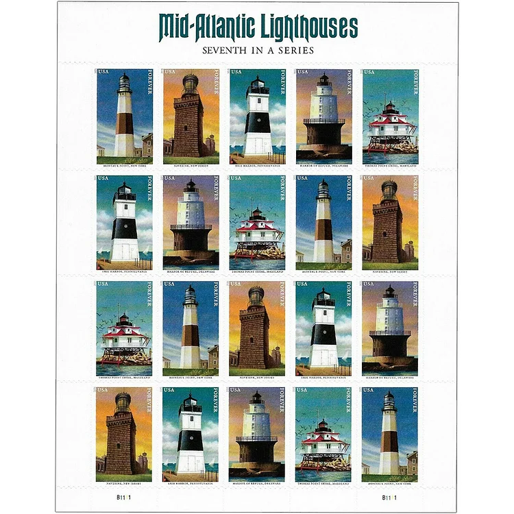 2021 Mid-Atlantic Lighthouses Stamps - Forever Stamps