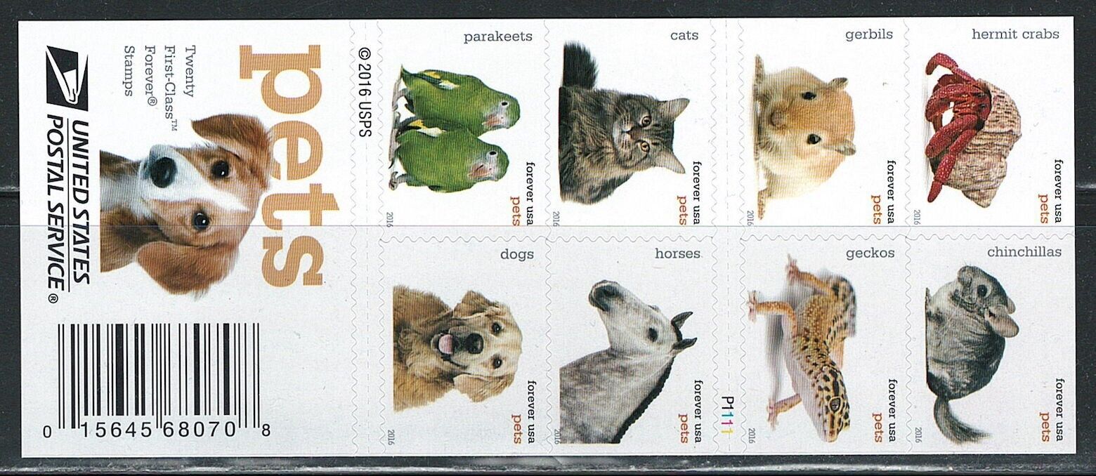 2016 Pets Celebrate Animals stamps - Forever Stamps