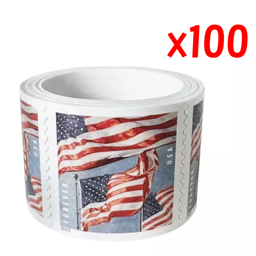 2022 U.S. Flag Forever Stamps 100 Rolls - Forever Stamps