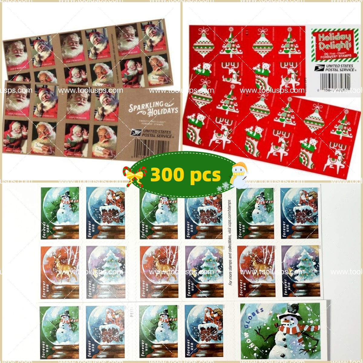 Big Sales! B Christmas Collection Stamps,300 Pcs - Forever Stamps