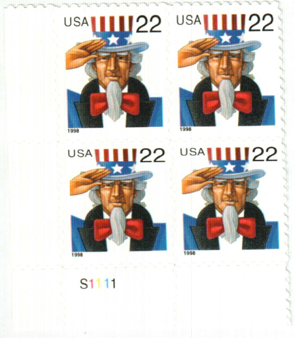 1998 Uncle Sam Stamps 100 PCS - Forever Stamps