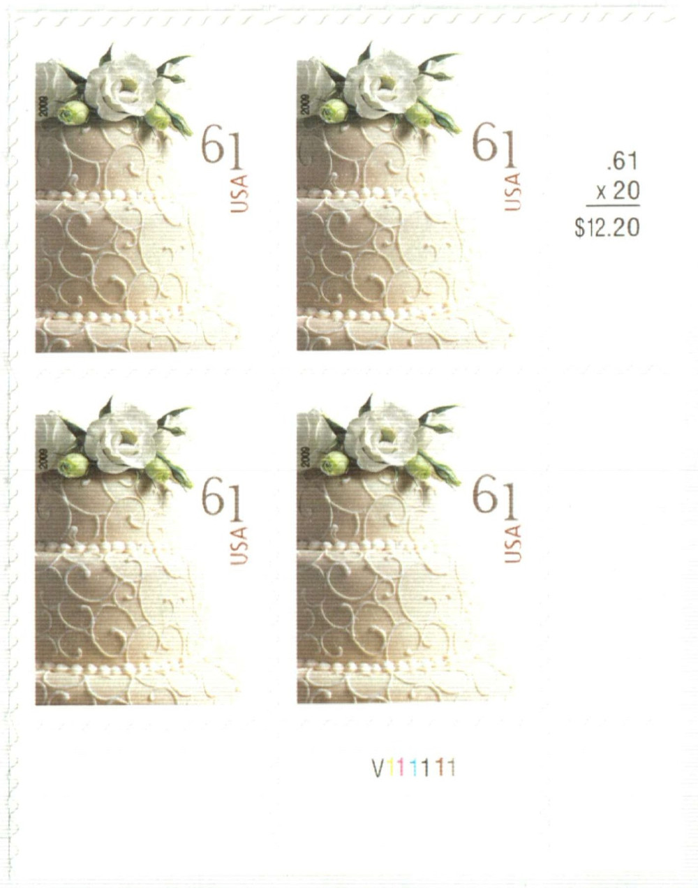 2014 WEDDING CAKE Stamps 100 PCS - Forever Stamps