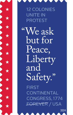 2024 First Continental congress - Forever Stamps