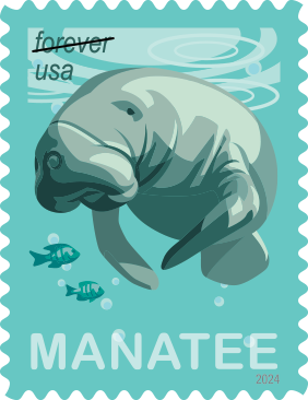 2024 Save Manatees Stamps - Forever Stamps