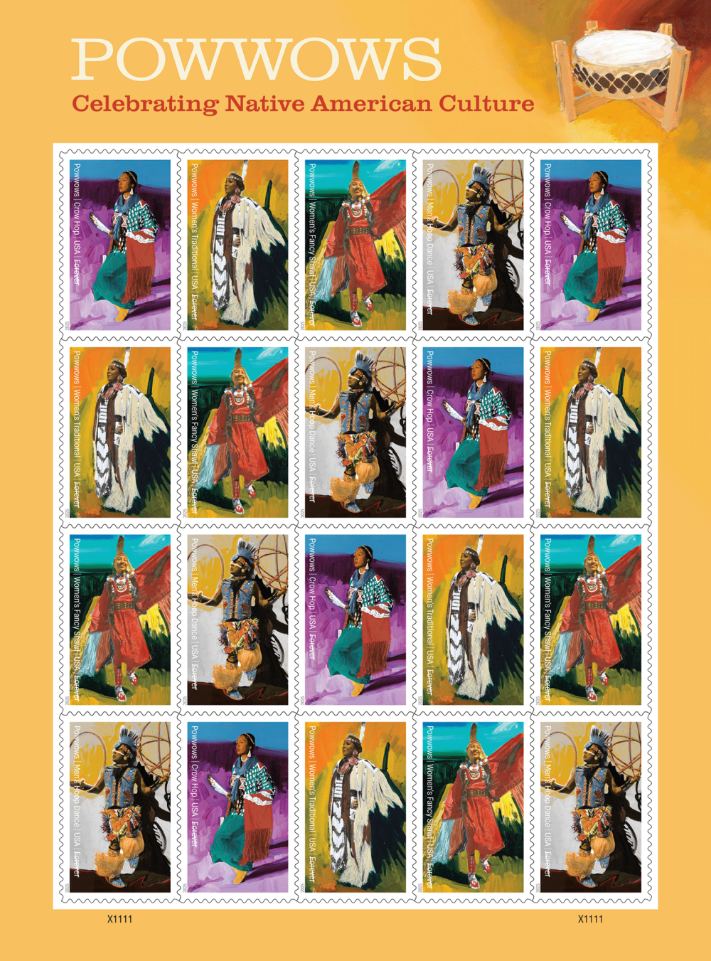 2025 Powwows Celebrating Native American Culture Stamps 100 pcs - Forever Stamps